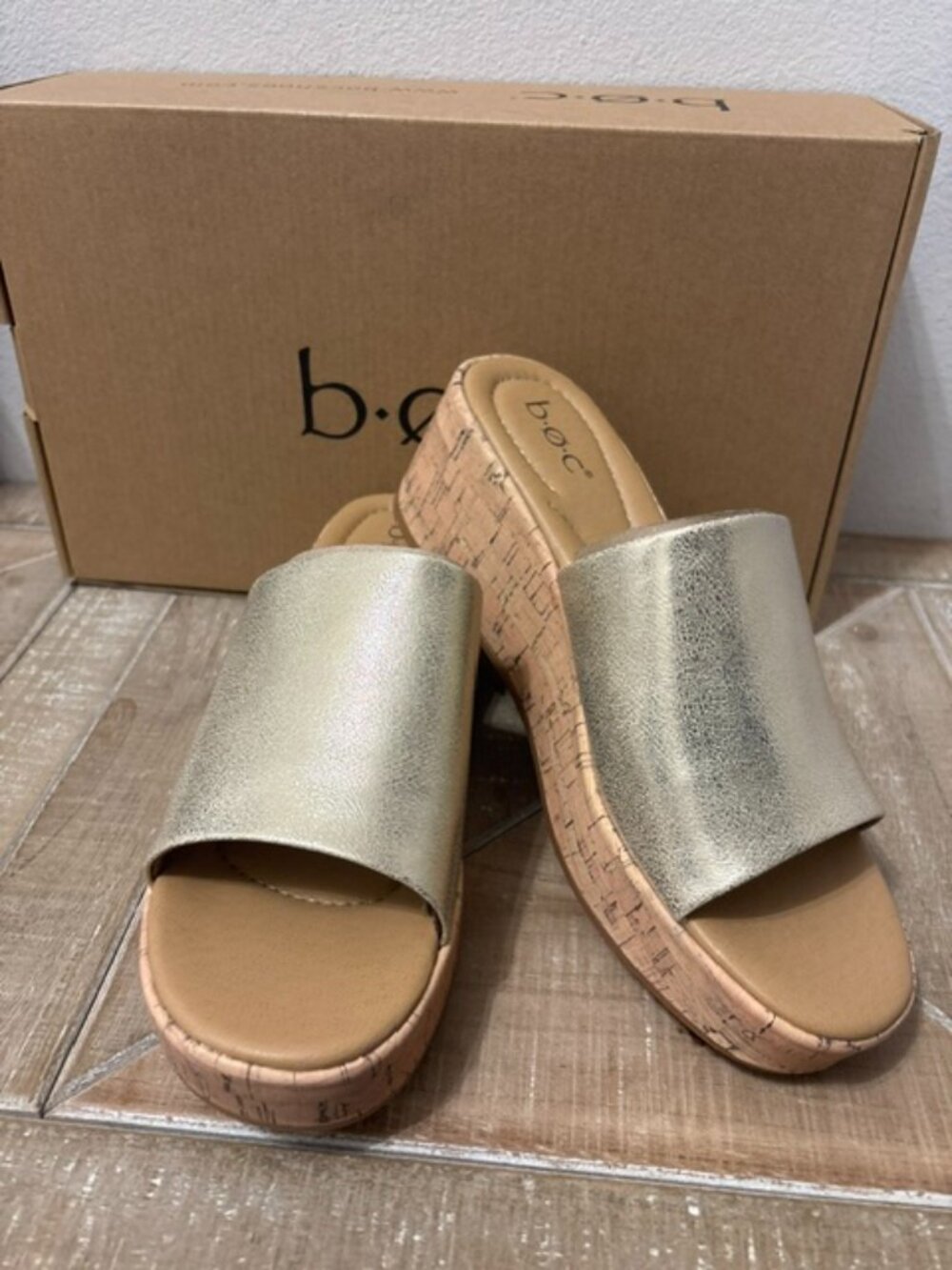 NEW B.O.C. Savia Platform Wedge Sandals Champagne Women Sizes 8, 9, 10